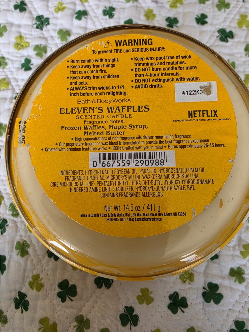 Bath & Body Works Stranger Things Eleven Waffles Scented Candle - Rare, LTD edit - Picture 5 of 5